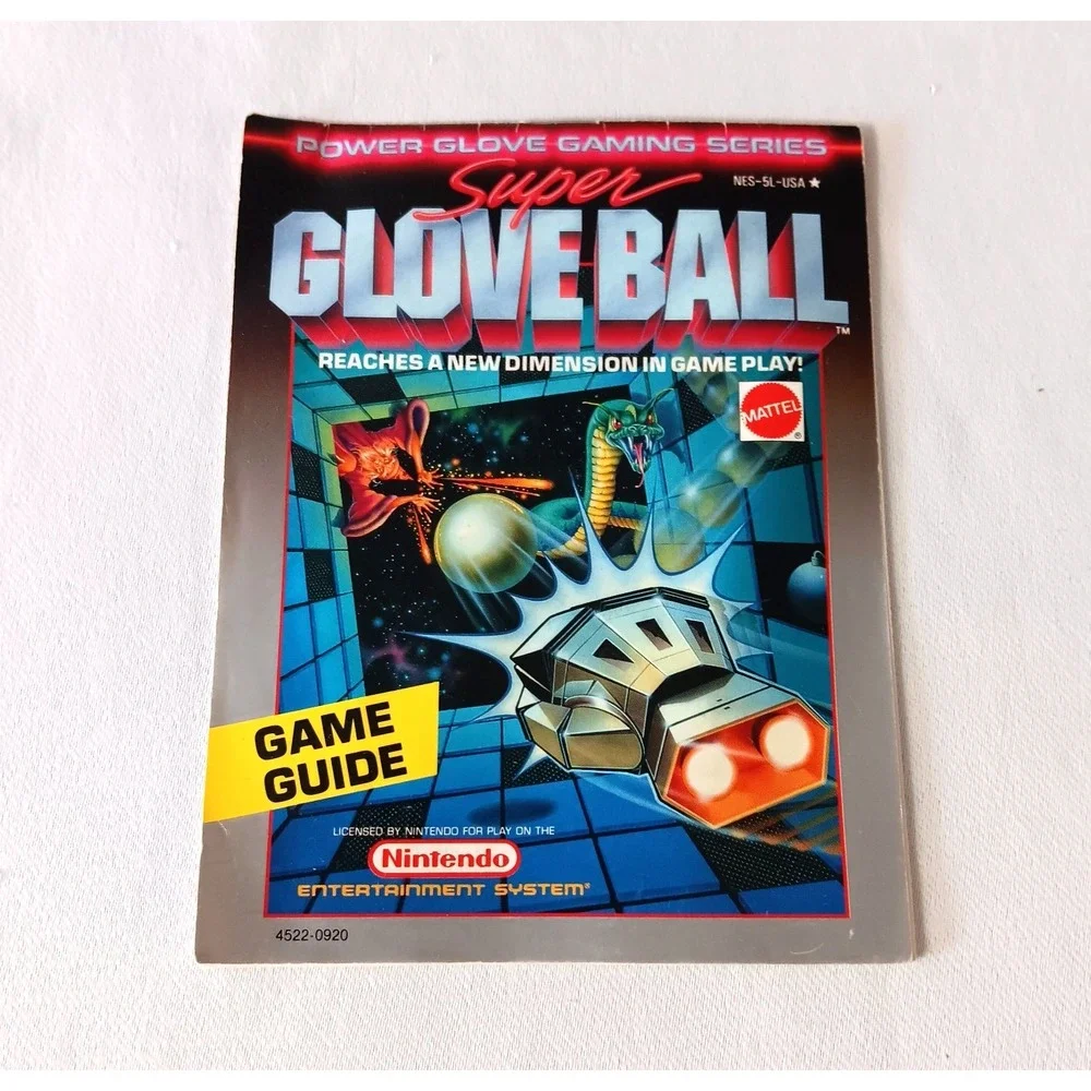 Mattel Super Glove Ball NES Manual NES-5L-USA Game Guide 1990 Vintage Nintendo‎